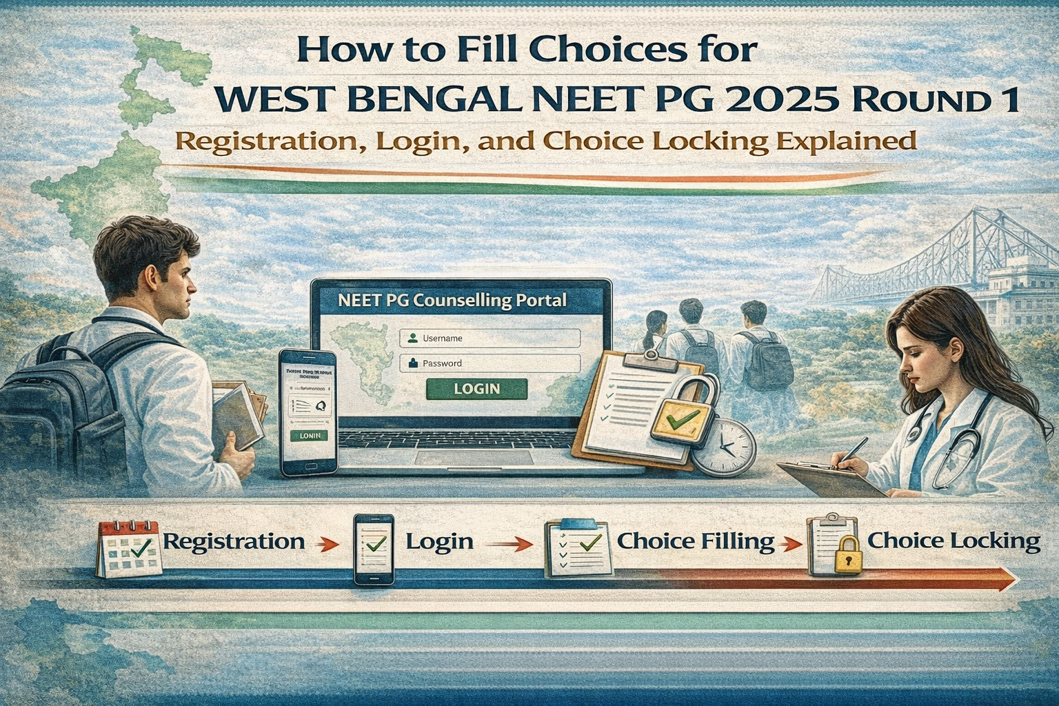 How to Fill Choices for West Bengal NEET PG 2025 Round 1: Registration, Login, and Choice Locking Explained